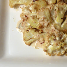 Roasted Curried Cauliflower in a Mustard Thyme Cream Sauce