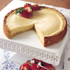 Lemon and Rum Cheesecake with Strawberry Compote