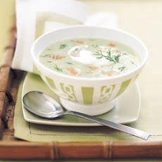 Chilled Cucumber Soup with Smoked Salmon and Dill