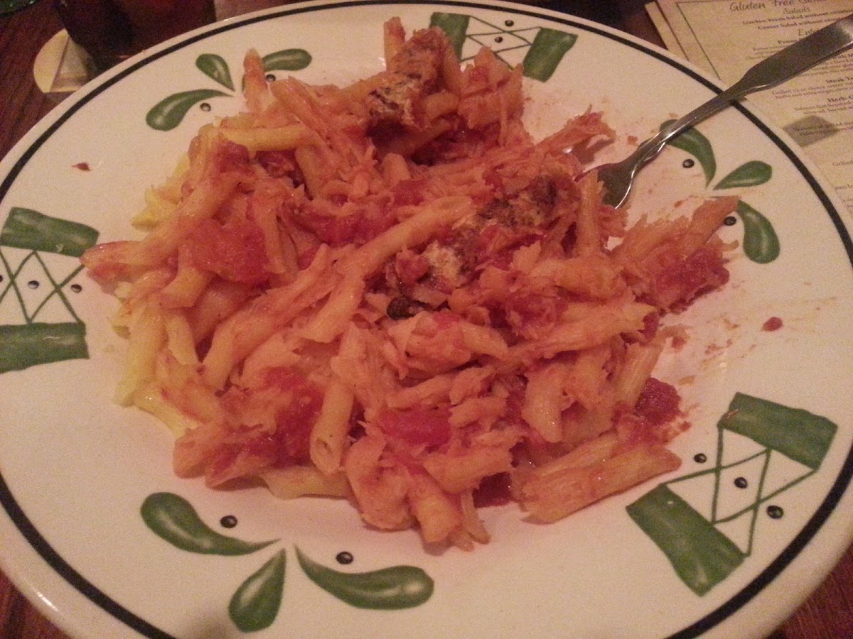 Gross!  This was the Penne Rigate with Marinara.  more like mush with ragu :-/