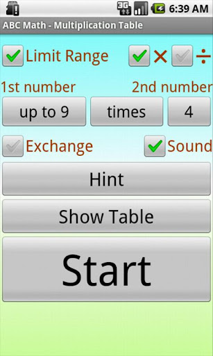 ABC Math-Multiplication Table