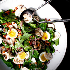 Spinach Salad with Warm Bacon Vinaigrette