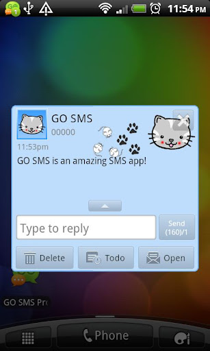 GO SMS Pro Lil' Cat theme