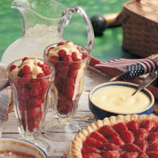 Raspberries with Sour Cream Custard