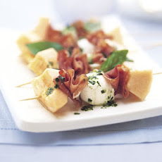 Brochettes of Melon, Prosciutto, and Fresh Mozzarella