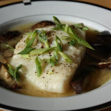 Roasted Cod With Shiitake Mushrooms in Miso Broth