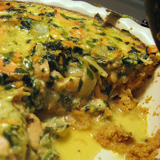 Salmon, Dill, and Greens Quiche with Cornmeal Crust