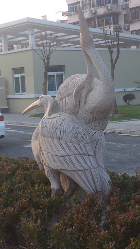 雕塑 双鹤