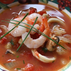 Tomato and Garlic Stew With Prawns.