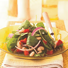 Arugula, White Bean, and Roasted Red Pepper Salad