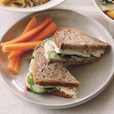 Hummus and Feta Sandwiches on Whole Grain Bread