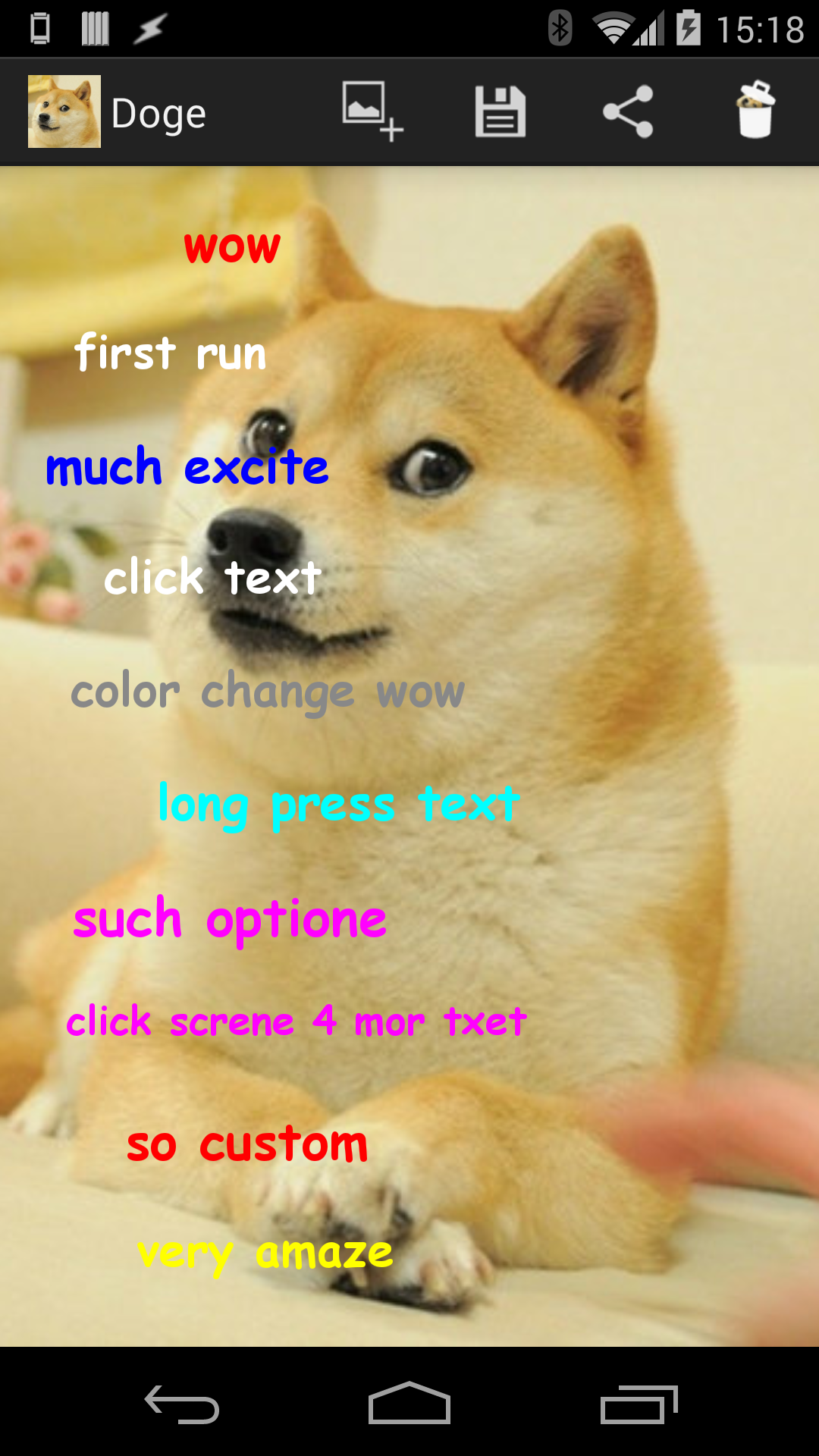 Android application Doge Meme Creator screenshort