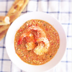 Gazpacho with Aleppo Pepper Roasted Gulf Shrimp