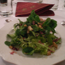 Scallops W/ Spinach Prosciutto Salad-Warm Balsamic Vinaigrette