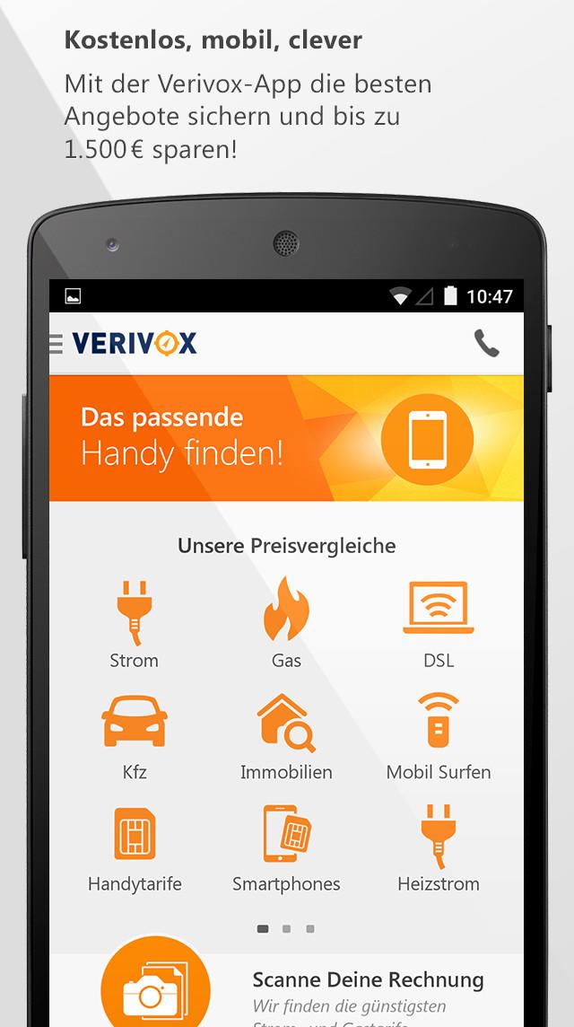 Android application Verivox - Vergleiche screenshort