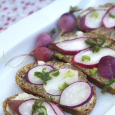 Radish Crostinis with Butter and Sea Salt