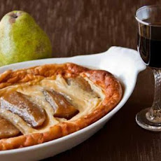 Poached pear clafoutis