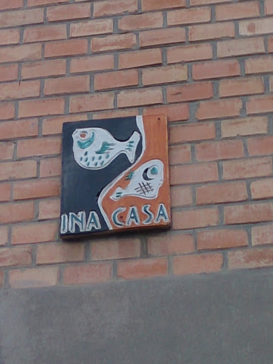 Targhetta INA Casa Arancio/Nera