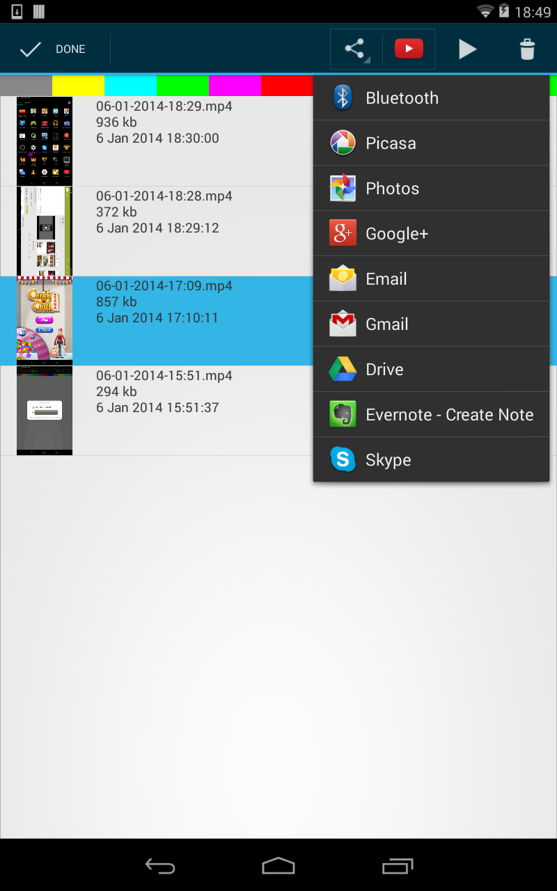 Android application FREE screen recorder NO ROOT screenshort