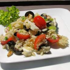 Orzo With Tomatoes, Feta, and Green Onions
