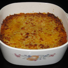 Cheesy Ground Beef-Spinach Sour Cream Noodle Casserole