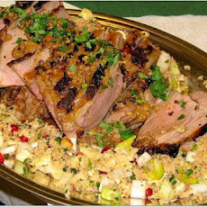 Roasted Leg of Lamb Marinated in Yogurt, Cumin and Coffee