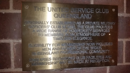 United Service Club History Plaque