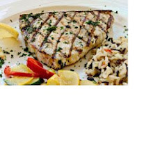 Grilled Herb-Crusted Swordfish with Lemon Butter