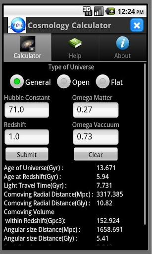 Cosmology Calculator