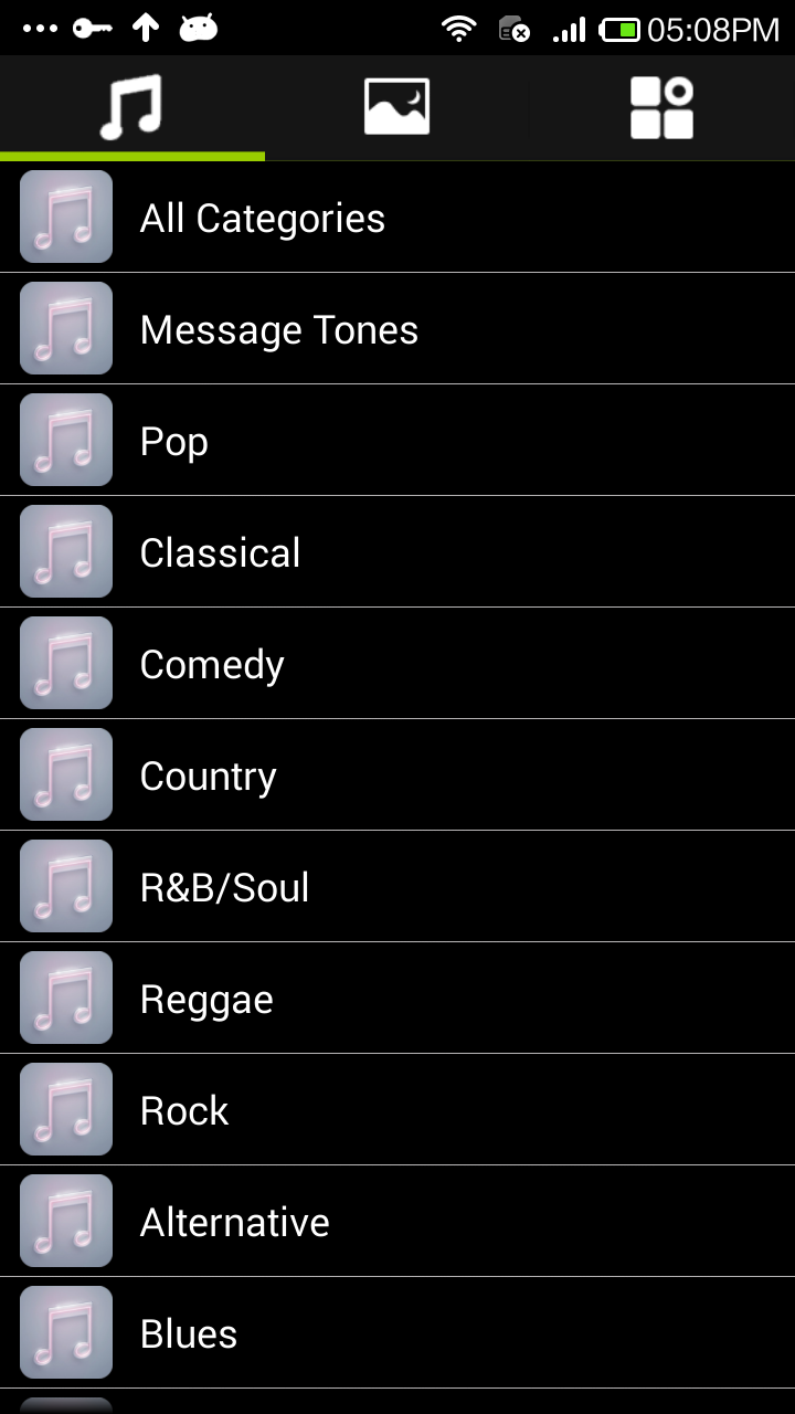 Android application Ringtones screenshort