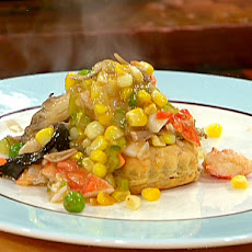 Lobster, Mushroom and Sweet Corn in a Pastry Boat