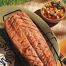 Grilled Salmon with Tomato, Cucumber and Caper Salsa