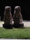 Twin Dragon Statues. 