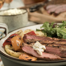 Chipotle Flank Steak With Creamy Cilantro Sauce