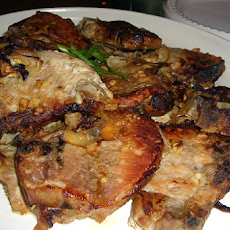 Grilled Pork Chops with Garlic Lime Sauce