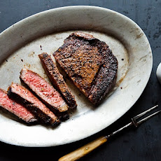 Cowboy Rubbed Rib Eye with Chocolate Stout Pan Sauce