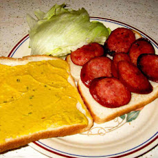 Fried Kielbasa Sandwich