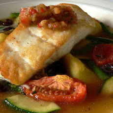 Halibut with Capers, Olives, and Tomatoes