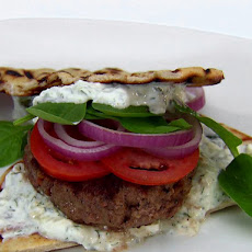Lamb Burgers with Feta Tzatziki Spread