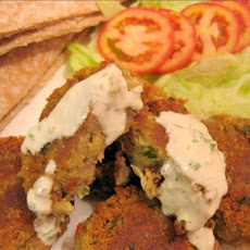 Falafel With Tahini and Cilantro Sauces