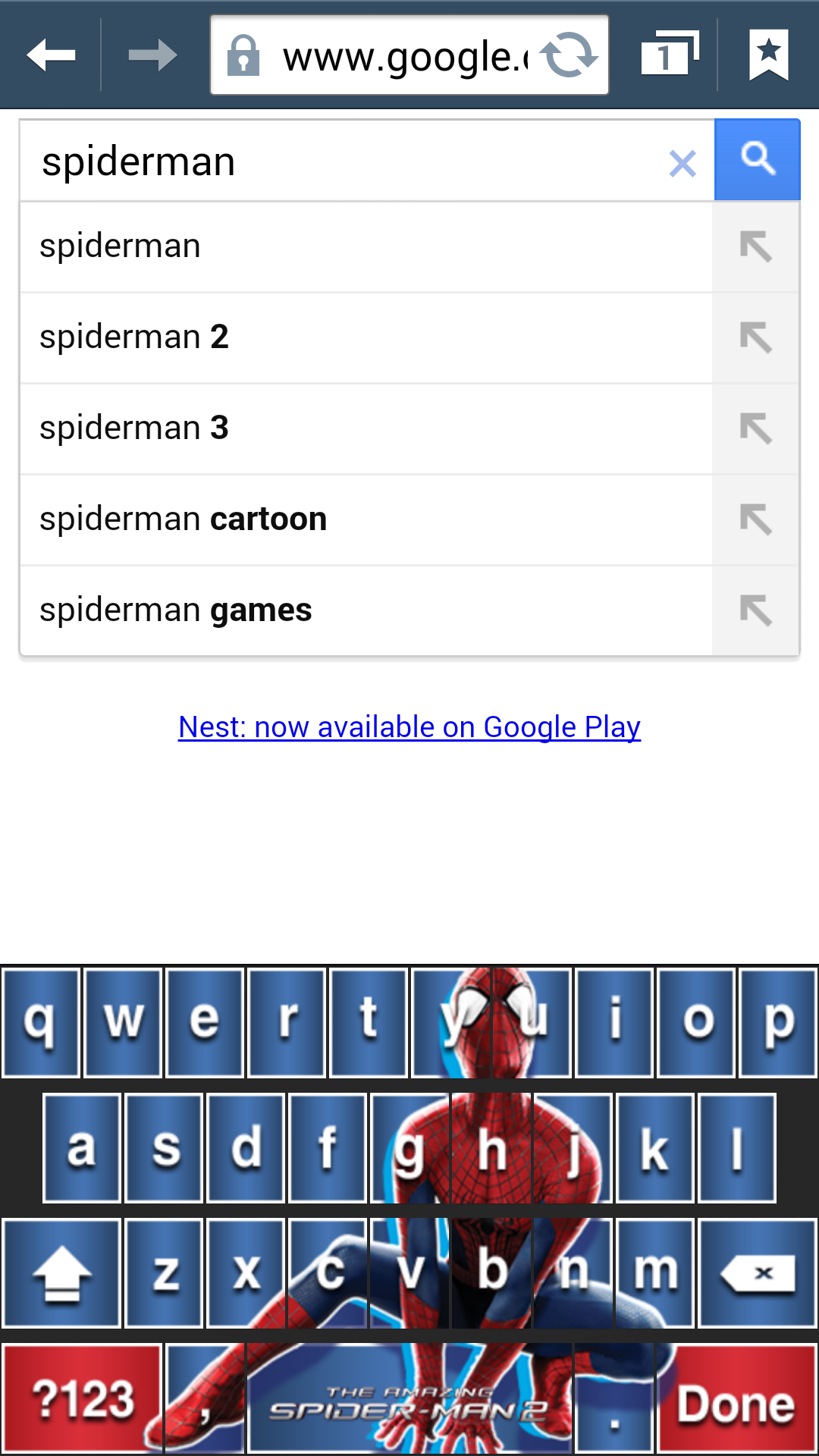 Android application Amazing Spider-Man 2 Keyboard screenshort