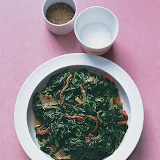 Sauteed Spinach with Roasted Red Pepper