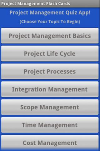 Project Management Quiz App