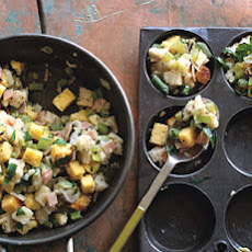 Cornbread Stuffing Muffins with Ham and Sage