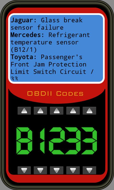 Android application OBDII Trouble Codes Lite screenshort