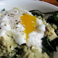 Poached Eggs and Kale over Rice