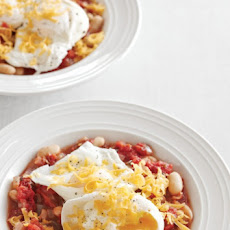 Poached Eggs with White Bean-Tomato Ragout