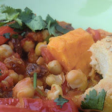 Moroccan Tajine with Sweet Potato, Chickpeas and Eggplant