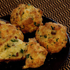 3-Cheese, Chinese Sausage and Cilantro Scones
