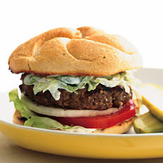 Mustard-Seed-Crusted Burgers with Horseradish Slaw